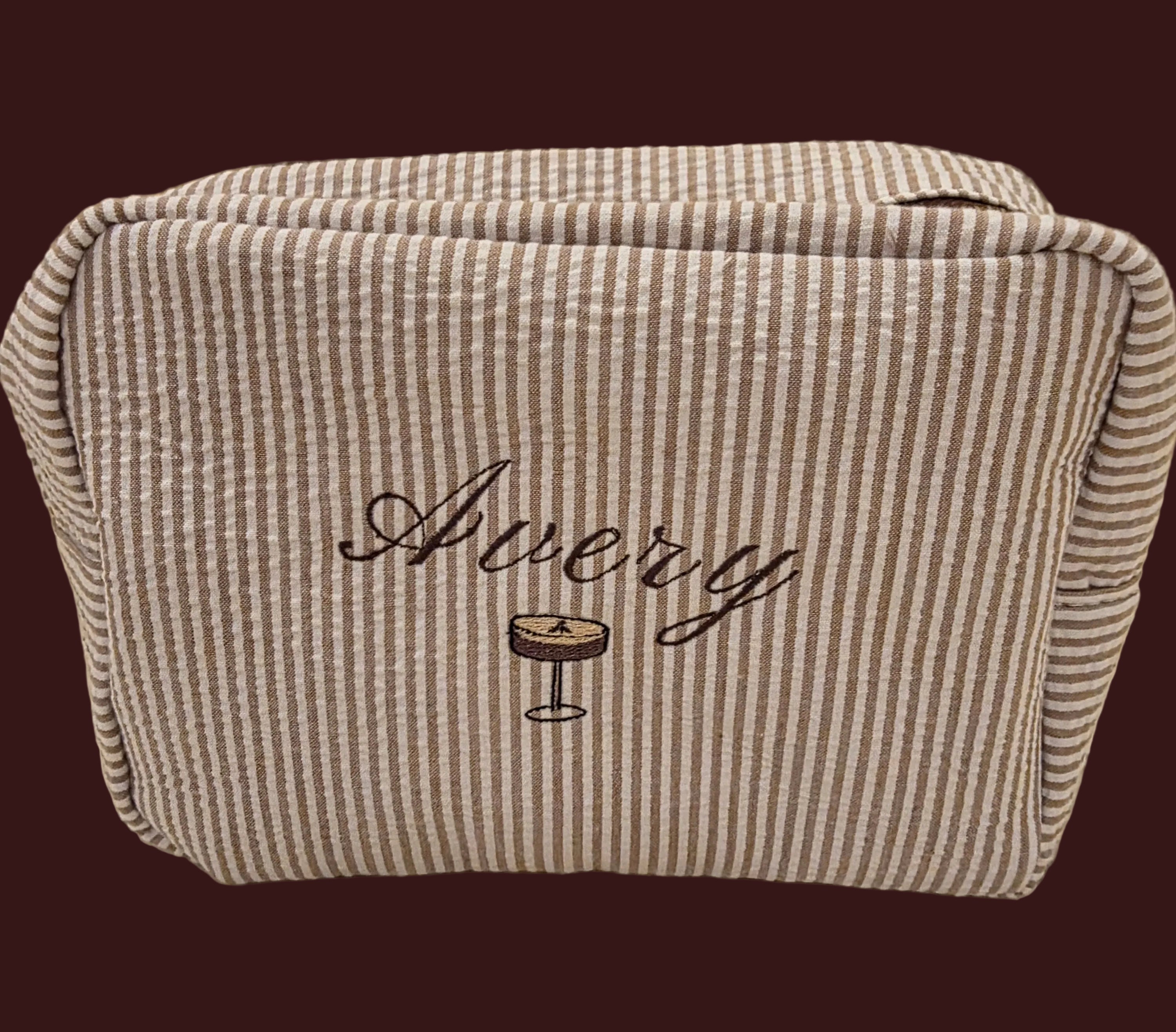 Seersucker Makeup Bag