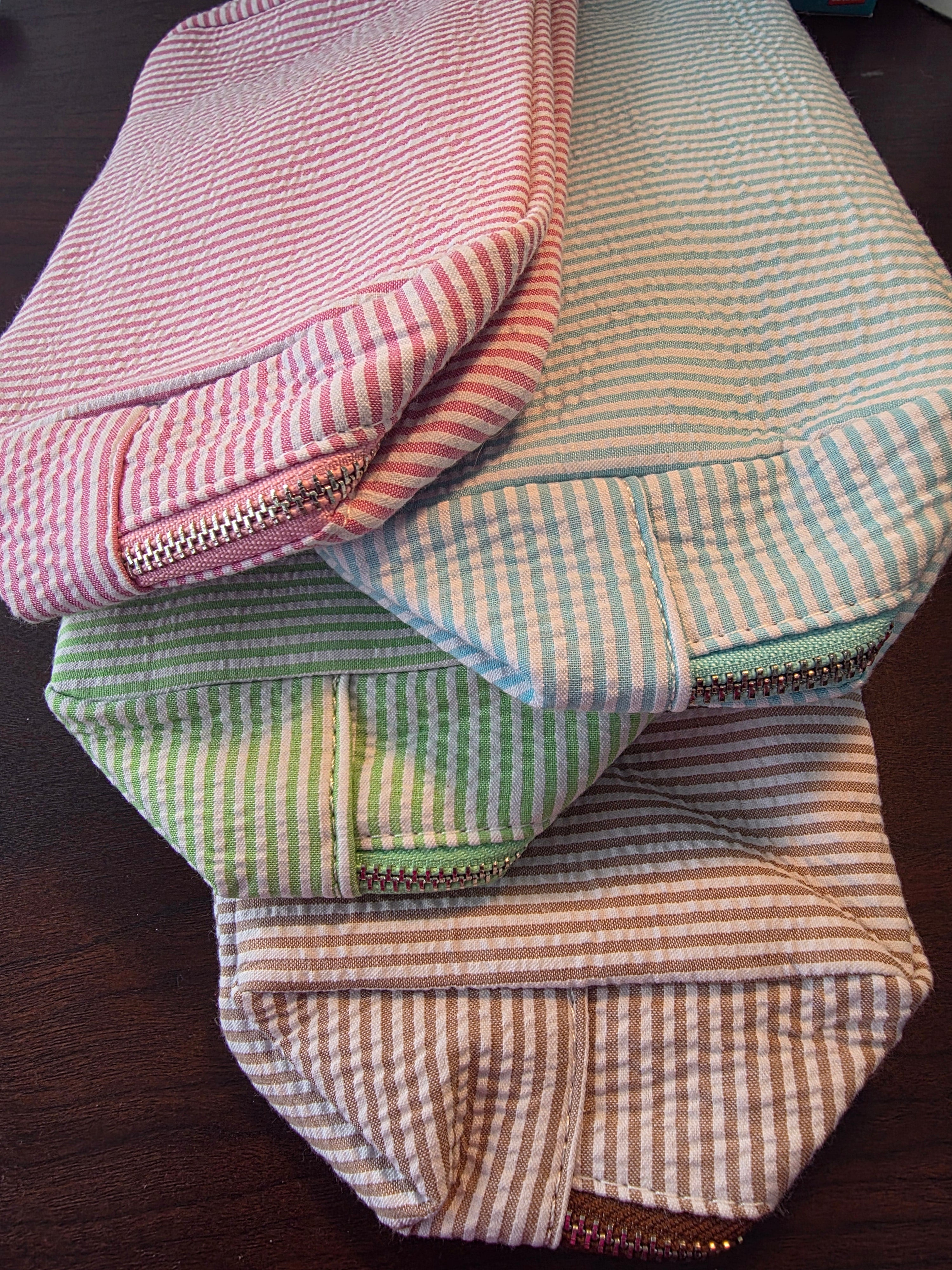 Seersucker Makeup Bag