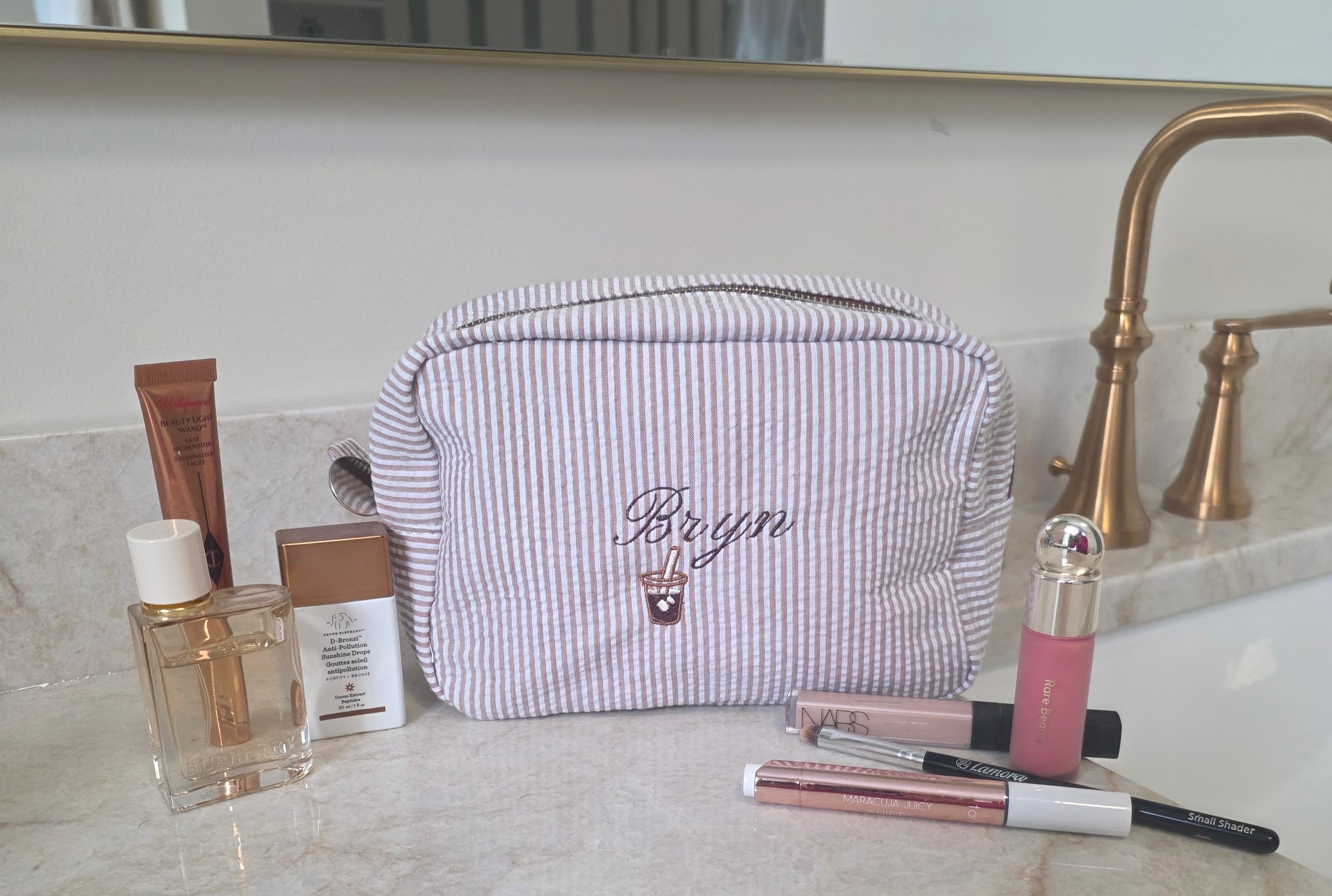 Seersucker Makeup Bag