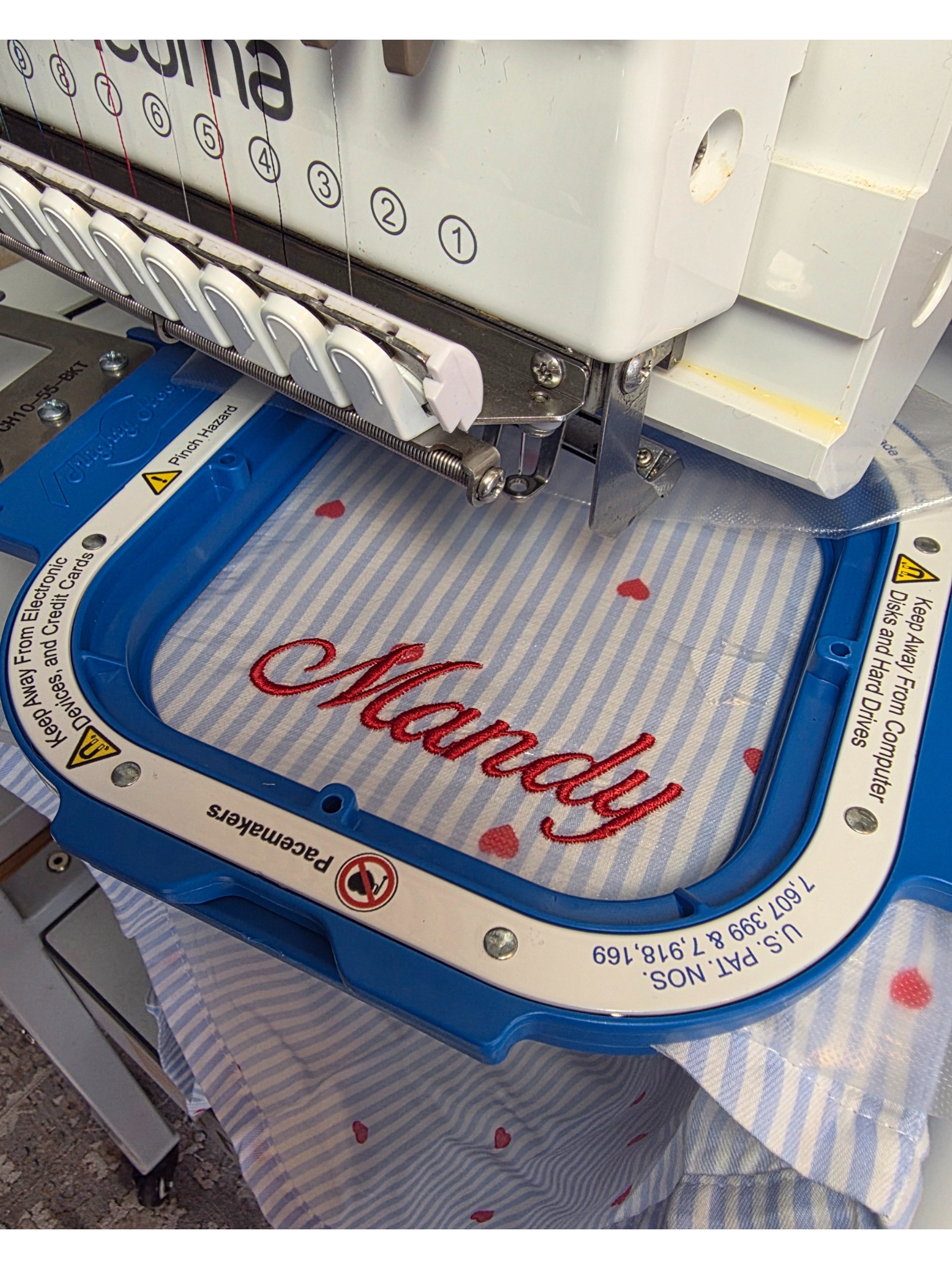 Heart Stripe Embroidered Boxer Shorts